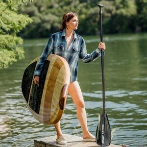 Outerknown women blue blanket shirt